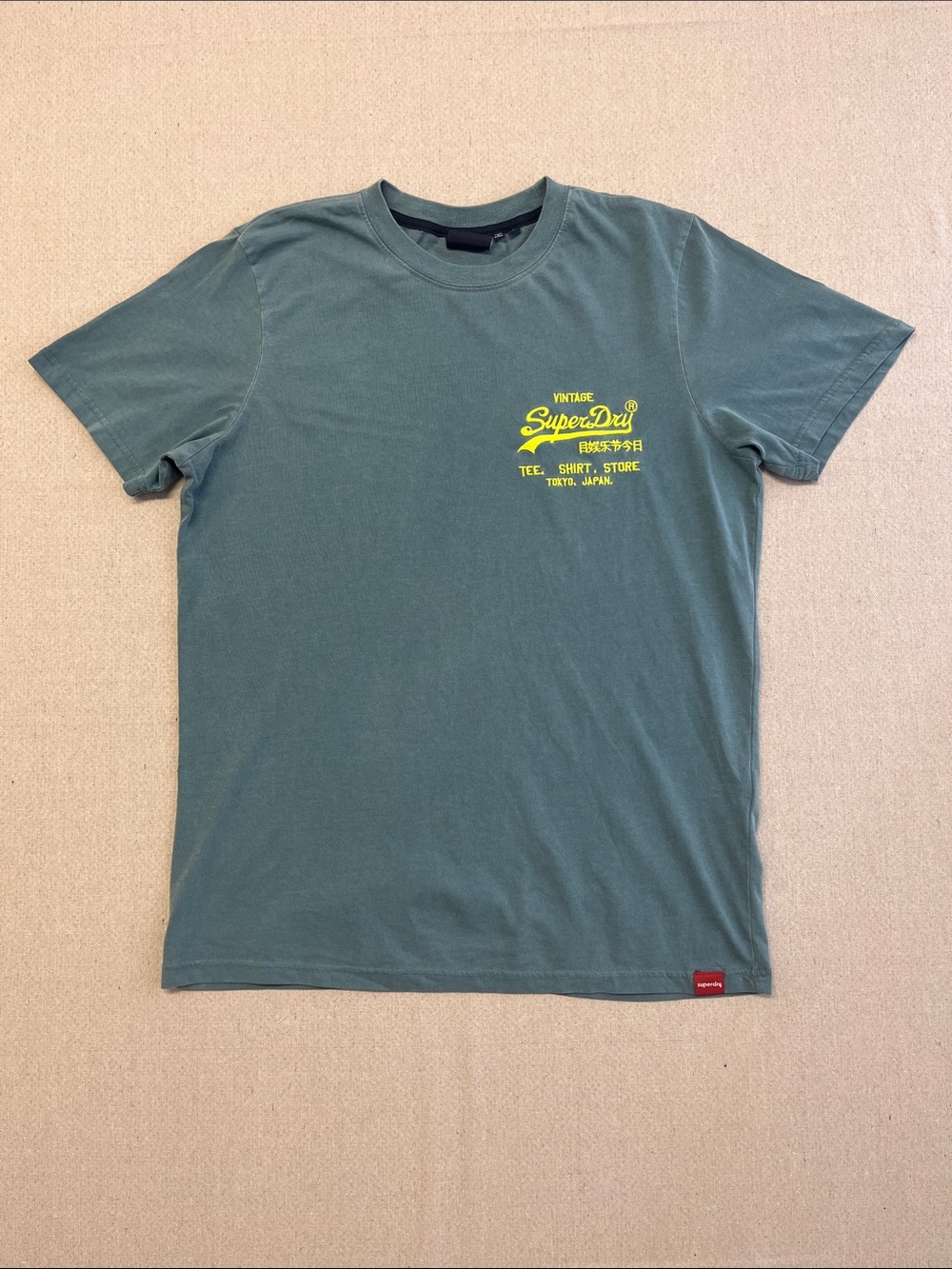 Superdry Vintage Logo Graphic T-Shirt Blue Green Men’s Large L Tee